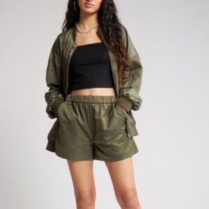 Open edit satin shorts